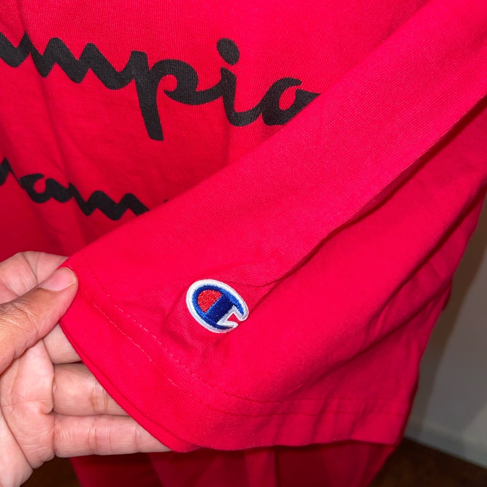 Men’s Big and Tall Red Champion short sleeve shirt, personalized, colorful - Picture 3 of 6
